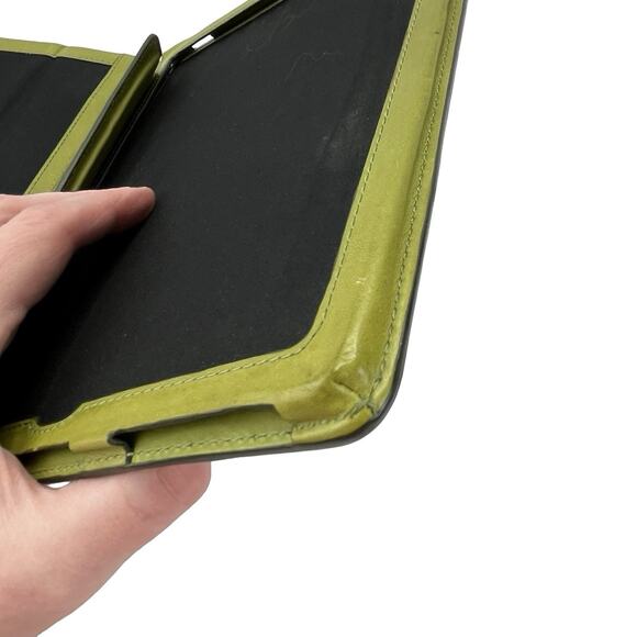 Coach Green Leather iPad Folio Case 10.5” Tablet Sleeve Preppy Minimalist - Picture 13 of 16